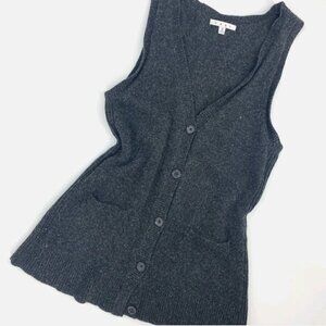 Cabi Charcoal Gray Long Lines Sweater Vest Size M
